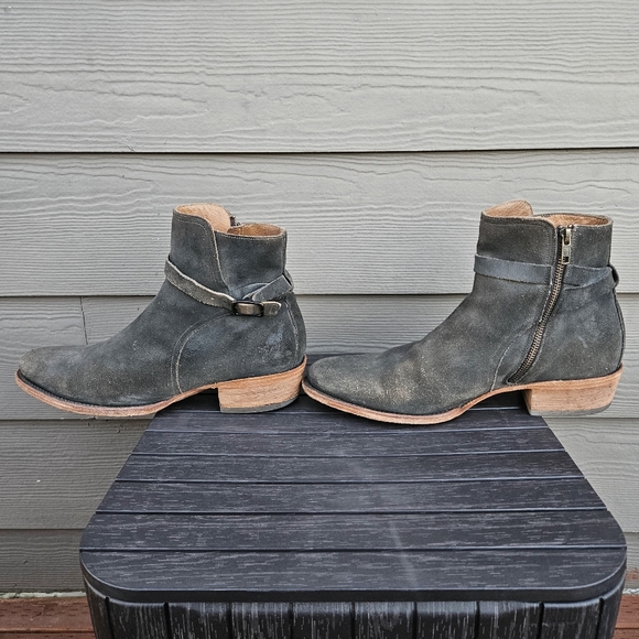 FRYE Grady Jodhpur Dark Gray Leather & Suede Ankle Boots Shoes Men’s Size 10 D - Picture 11 of 16